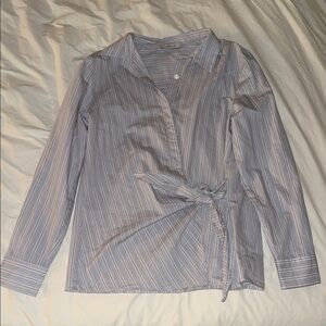 Greylin Striped Wrap Blouse